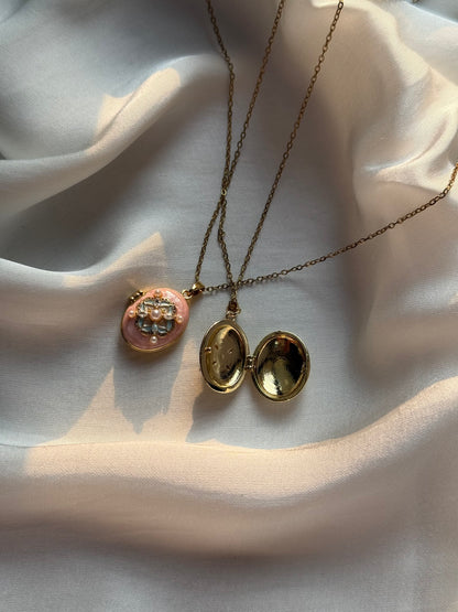 Golden Lemon Oval Photo Locket