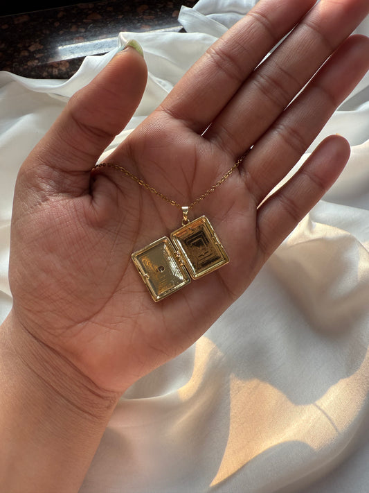 Classic Square Photo Locket Necklace