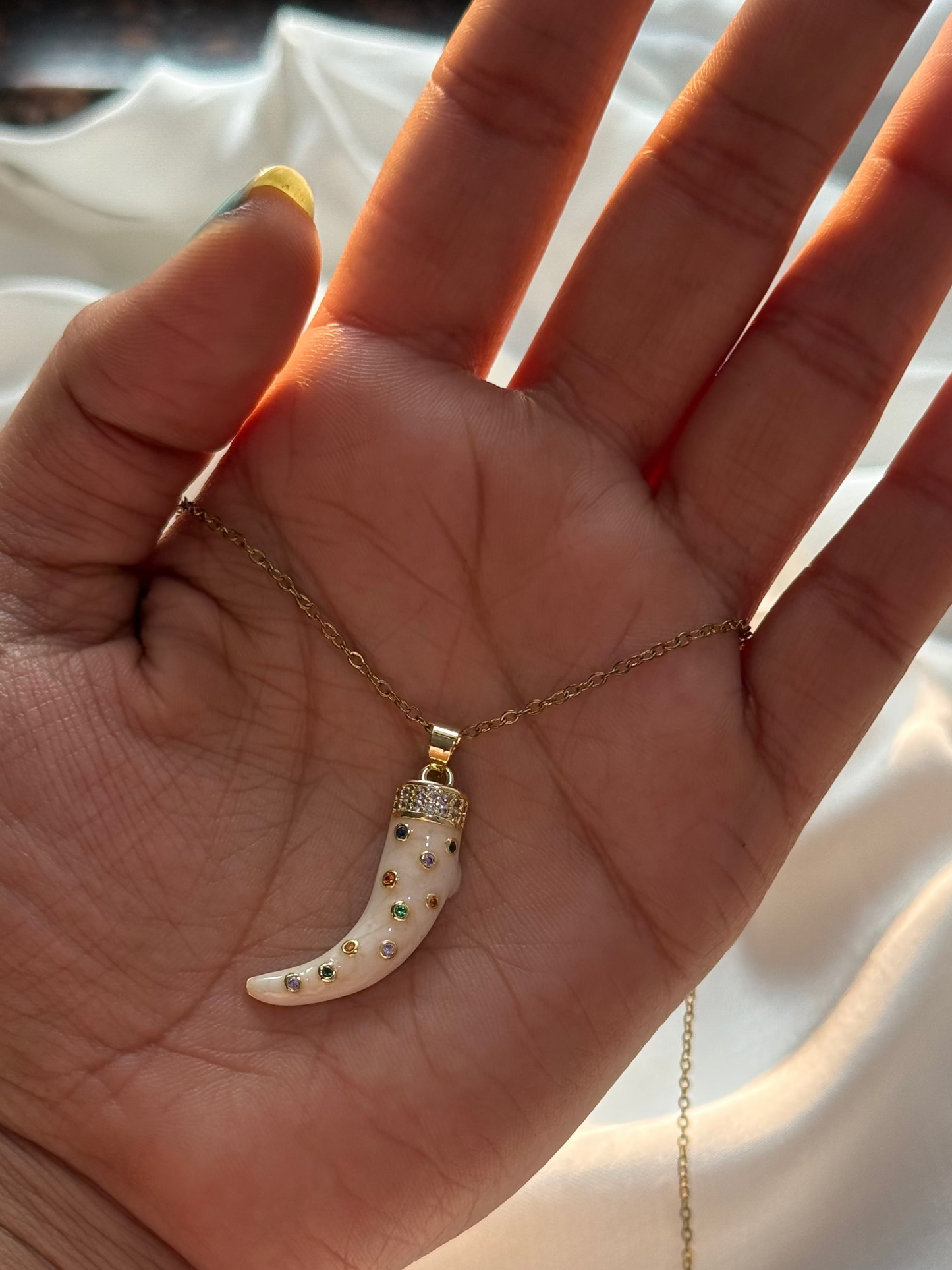 Ivory and Jewel Statement Tusk
