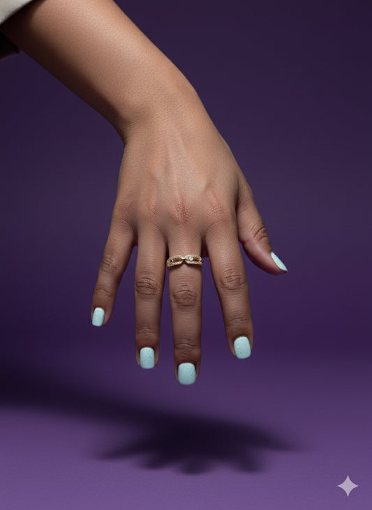 Interlocking Sparkle Ring