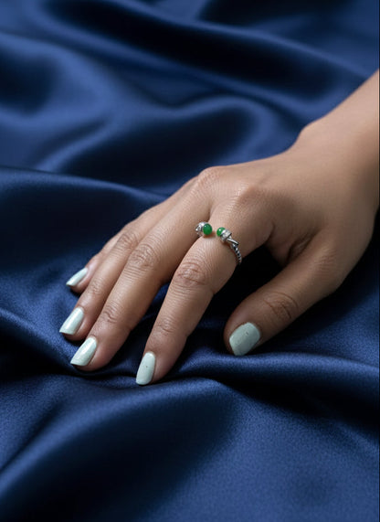 The Twin Gem Beaded Ring