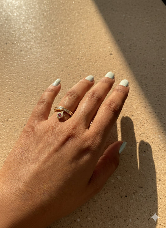The Sparkling Ruby Heart Ring