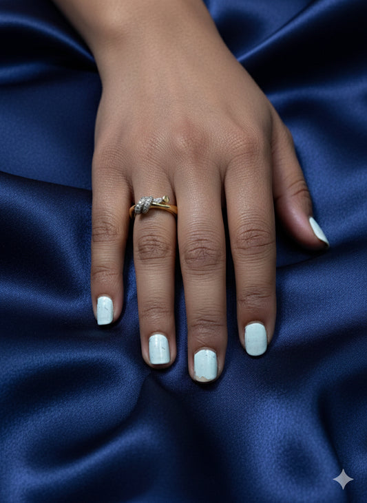 Dainty Golden Ribbon Knot Ring