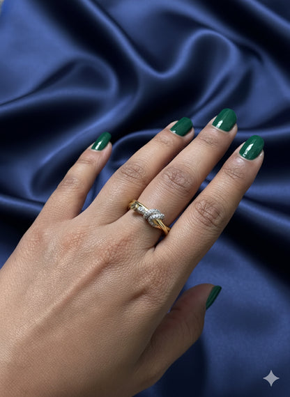 Dainty Golden Ribbon Knot Ring