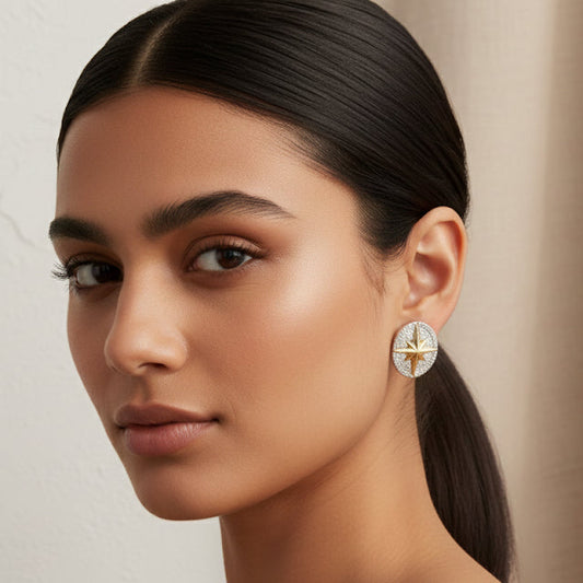 Two-Tone Starburst Pavé Studs