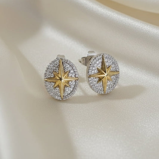 Two-Tone Starburst Pavé Studs