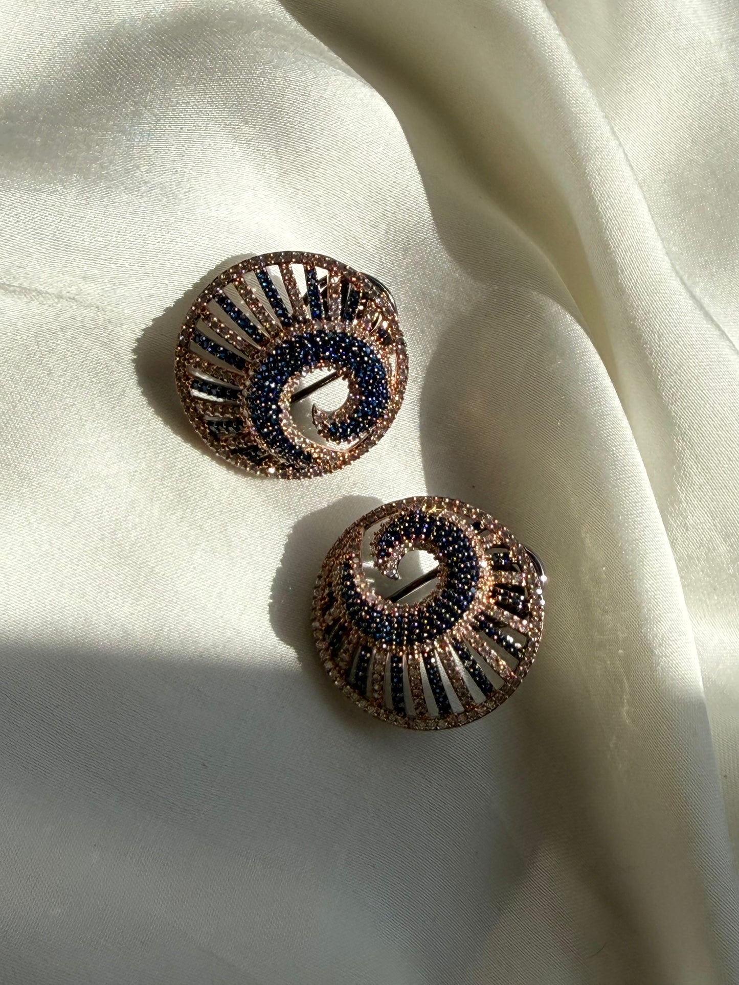 Spiral Pavé Statement Studs