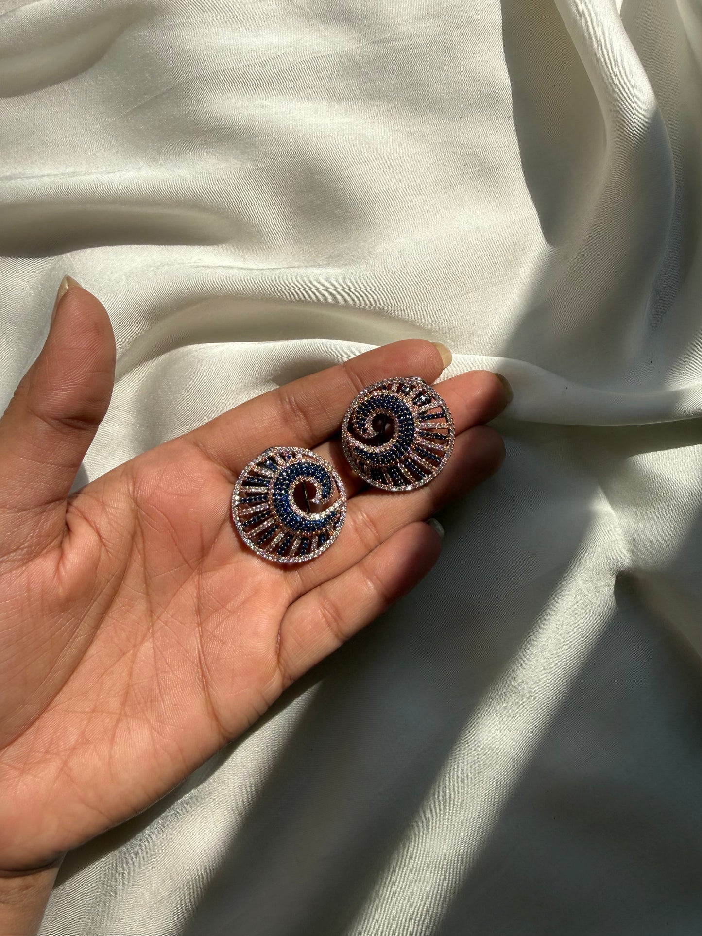 Spiral Pavé Statement Studs