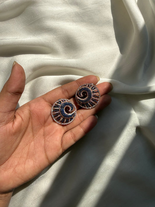 Spiral Pavé Statement Studs