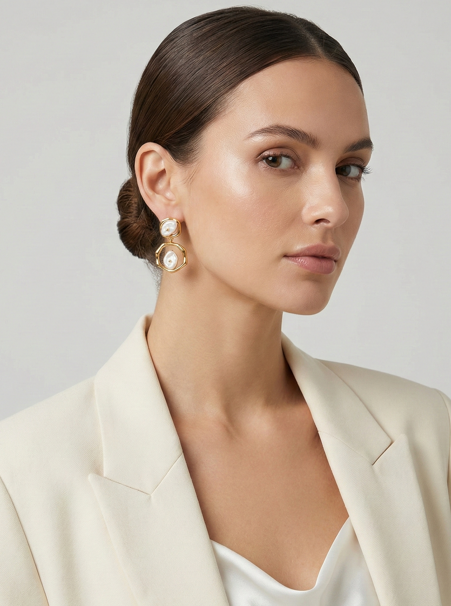 Floating Pearl Drop Earrings
