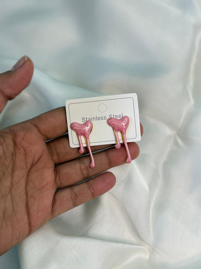 Soft Petal Pink Muse Melting Earrings