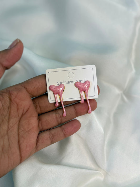 Soft Petal Pink Muse Melting Earrings