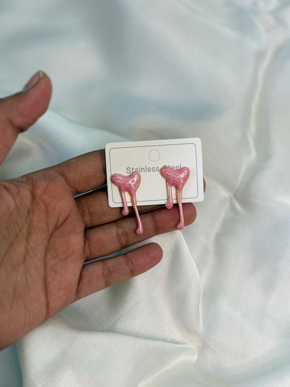 Soft Petal Pink Muse Melting Earrings