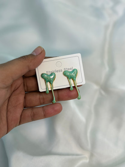 Marbled Mint Muse Melting Earrings