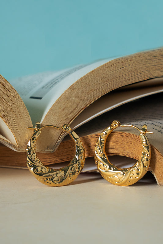 Aurora Carve Hoops Earrings
