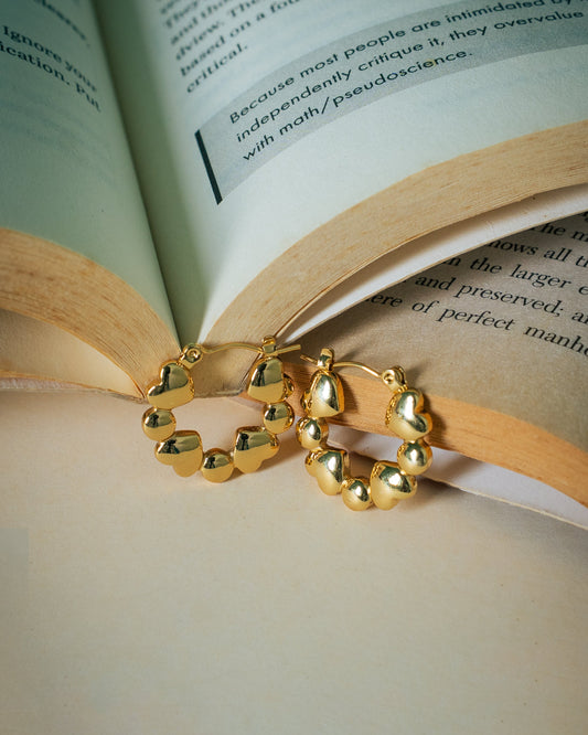 Golden Love Hoops Earrings