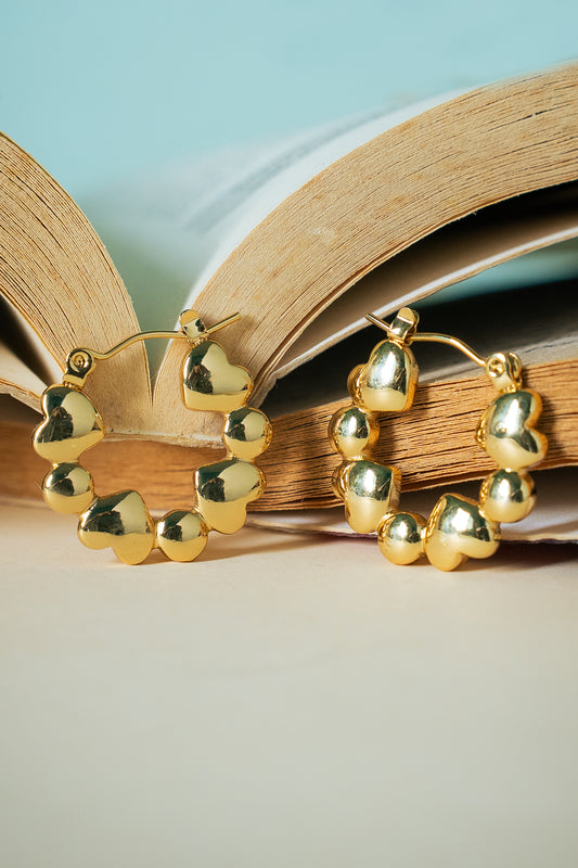 Golden Love Hoops Earrings