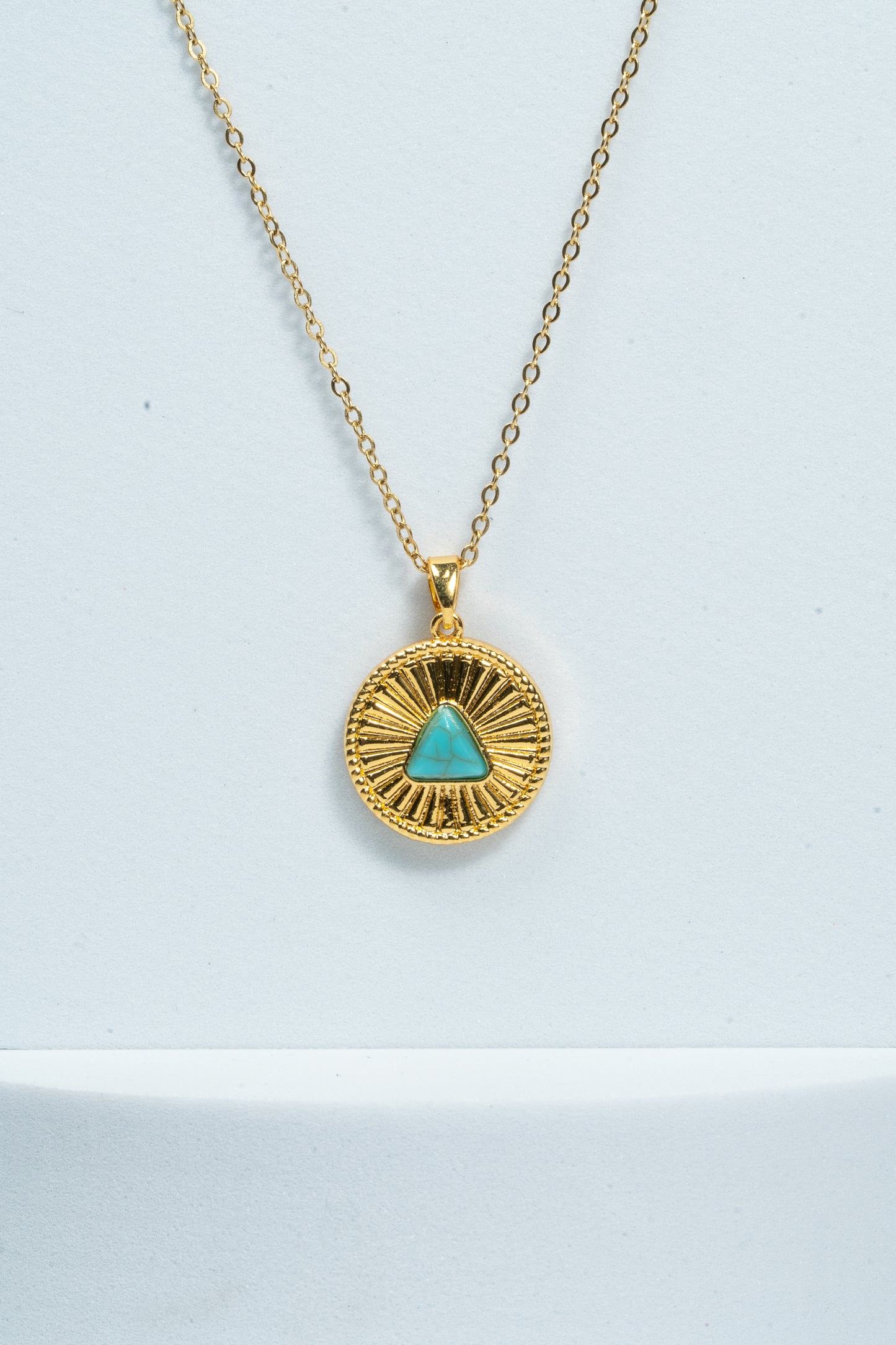 Golden Horizon Turquoise Pendant Necklace
