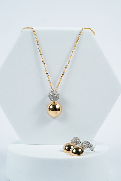 Dual Gleam Sphere Chain Pendant Set
