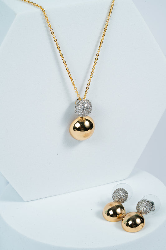 Dual Gleam Sphere Chain Pendant Set