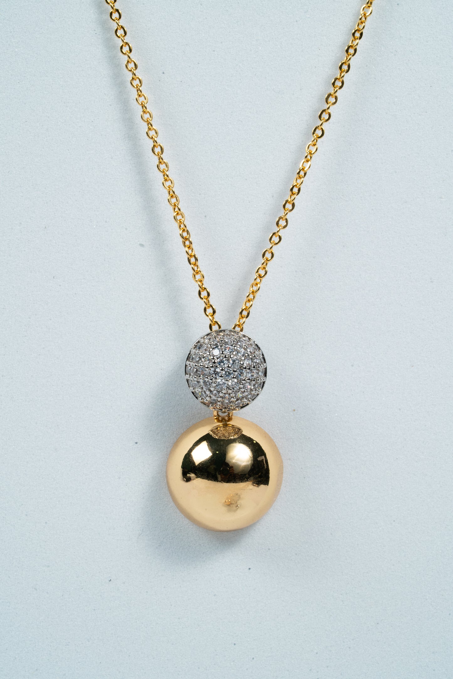 Dual Gleam Sphere Chain Pendant Set
