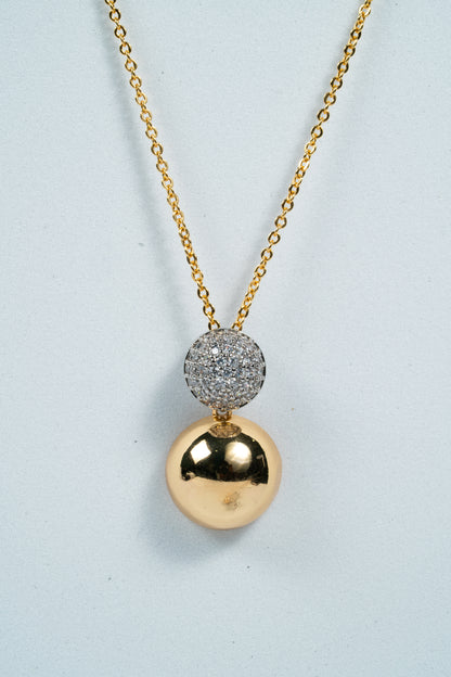 Dual Gleam Sphere Chain Pendant Set