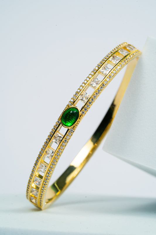 Emerald Whisper Diamond Bangle