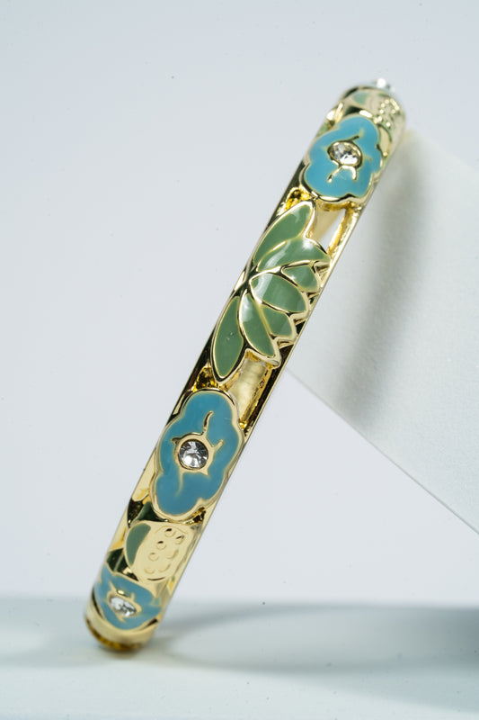 Lotus Whisper Enamel Bangle