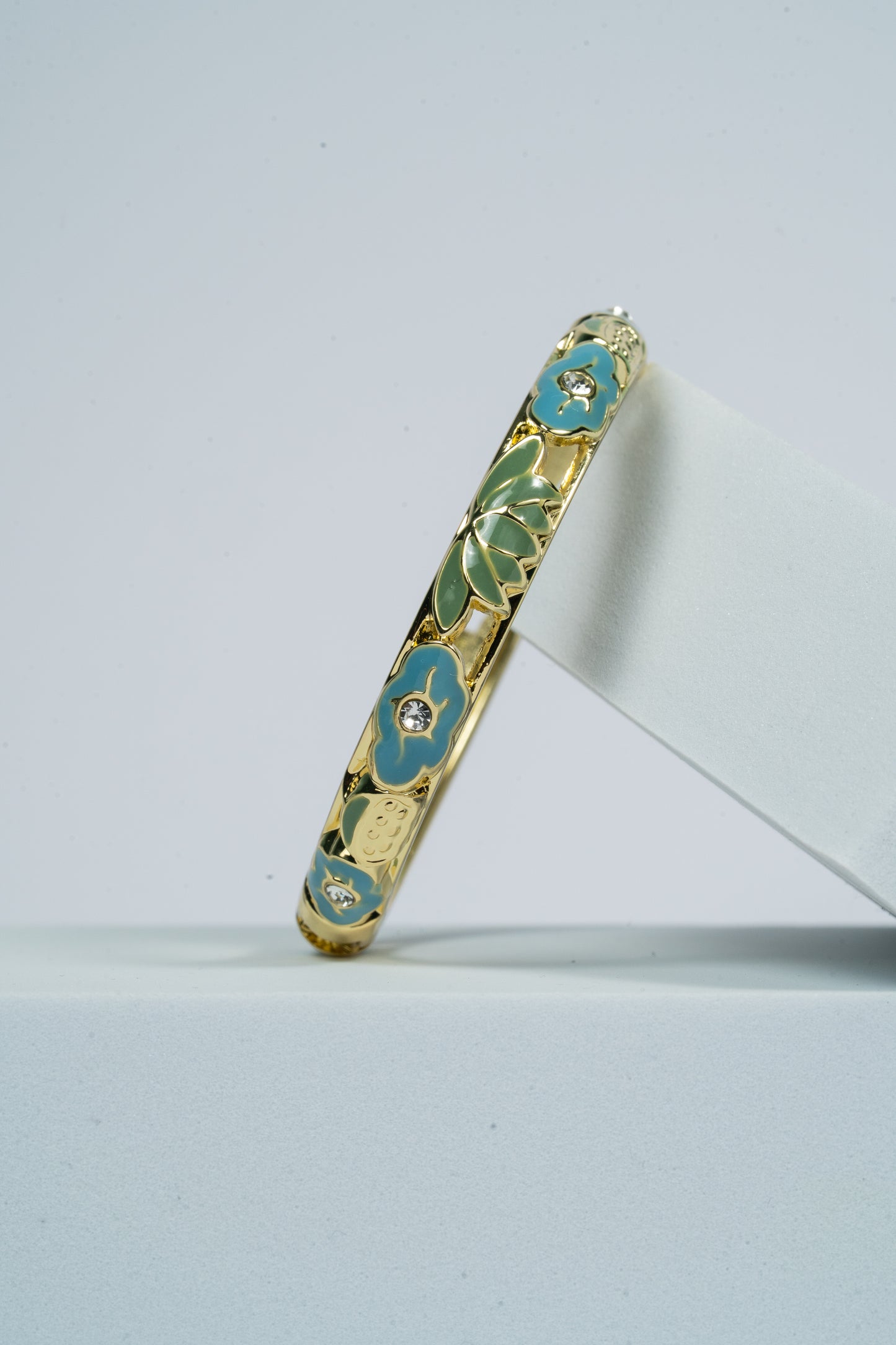 Lotus Whisper Enamel Bangle