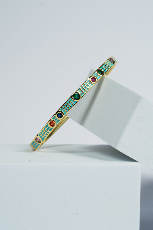 Azure Mosaic Bangle