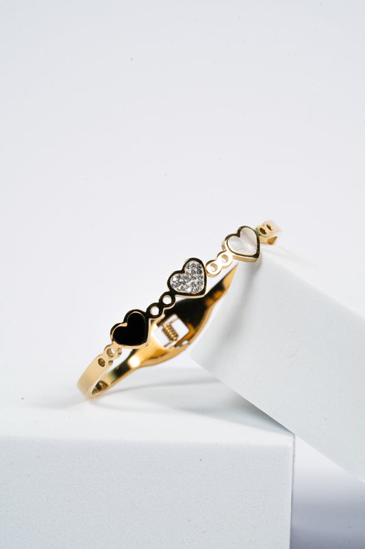 Heartline Charm Bangle