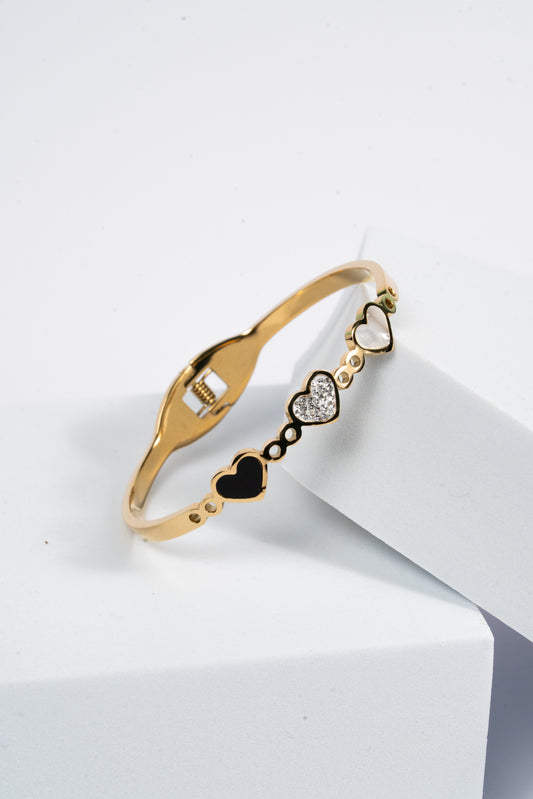 Heartline Charm Bangle
