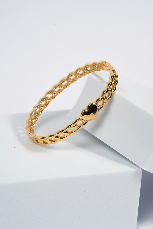 Golden Lattice Love Bangle