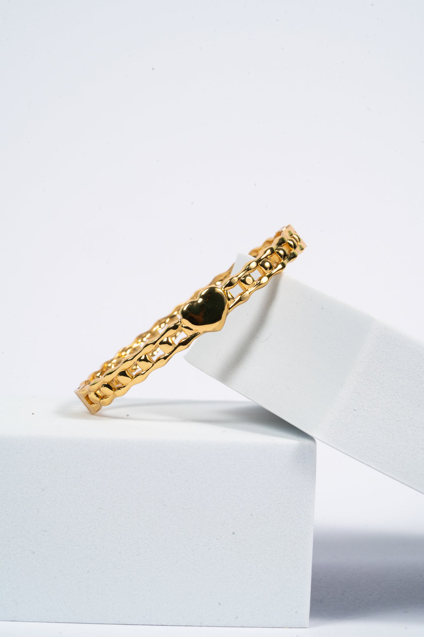 Golden Lattice Love Bangle